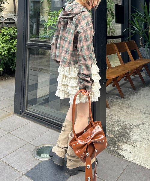 ブラウス シャツ 「25AW」フーディーチェックシャツ レディース 25AW】フーディーチェックシャツ | w closet(ダブルクローゼット
