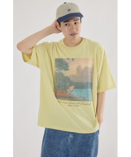 RODEO CROWNS WIDE BOWL(ロデオクラウンズワイドボウル)の「フォトグラフィックTシャツ(Tシャツ/カットソー・メンズ・ライトパープル/オフホワイト/ライトイエロー・MEDIUM/LARGE)」の10枚目の写真