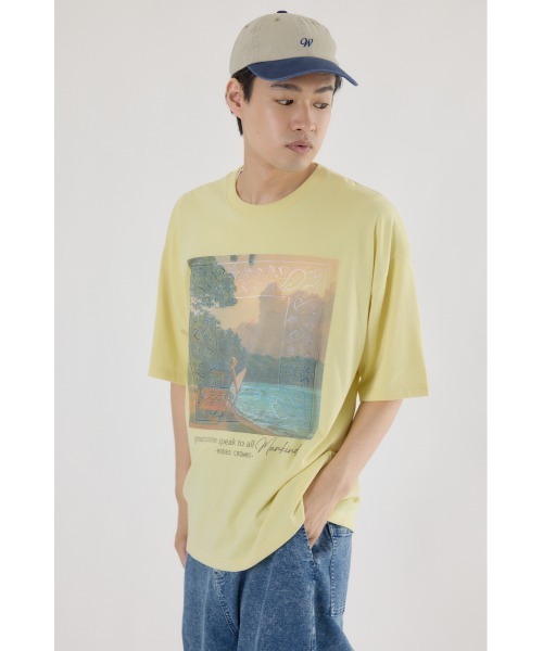 RODEO CROWNS WIDE BOWL(ロデオクラウンズワイドボウル)の「フォトグラフィックTシャツ(Tシャツ/カットソー・メンズ・ライトパープル/オフホワイト/ライトイエロー・MEDIUM/LARGE)」の11枚目の写真