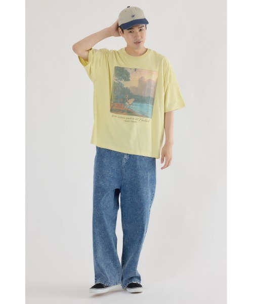 RODEO CROWNS WIDE BOWL(ロデオクラウンズワイドボウル)の「フォトグラフィックTシャツ(Tシャツ/カットソー・メンズ・ライトパープル/オフホワイト/ライトイエロー・MEDIUM/LARGE)」の14枚目の写真