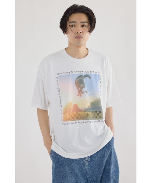 RODEO CROWNS WIDE BOWL(ロデオクラウンズワイドボウル)の「フォトグラフィックTシャツ(Tシャツ/カットソー・メンズ・ライトパープル/オフホワイト/ライトイエロー・MEDIUM/LARGE)」の16枚目の写真
