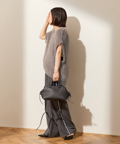 journal standard L'essage（ジャーナルスタンダードレサージュ）の「ロングフェザーベスト（ベスト・レディース・ベージュ/グレー・FREE）」の10枚目の写真