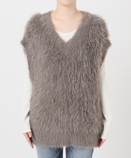 journal standard L'essage（ジャーナルスタンダードレサージュ）の「ロングフェザーベスト（ベスト・レディース・ベージュ/グレー・FREE）」の15枚目の写真