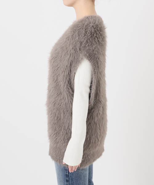 journal standard L'essage（ジャーナルスタンダードレサージュ）の「ロングフェザーベスト（ベスト・レディース・ベージュ/グレー・FREE）」の16枚目の写真