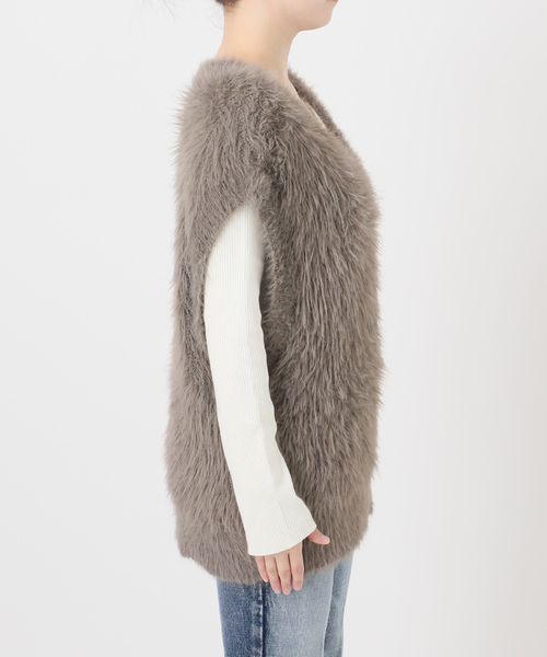 journal standard L'essage（ジャーナルスタンダードレサージュ）の「ロングフェザーベスト（ベスト・レディース・ベージュ/グレー・FREE）」の18枚目の写真