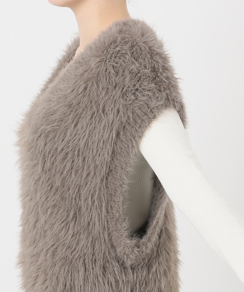 journal standard L'essage（ジャーナルスタンダードレサージュ）の「ロングフェザーベスト（ベスト・レディース・ベージュ/グレー・FREE）」の19枚目の写真