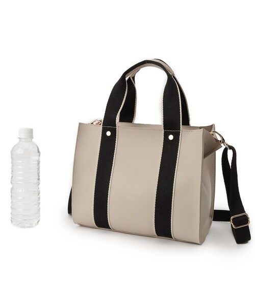 grove(グローブ)の「テープハンドルスクエア2WAYトート(トートバッグ・レディース・ナチュラル/ライトベージュ/ブラック・00)」の10枚目の写真