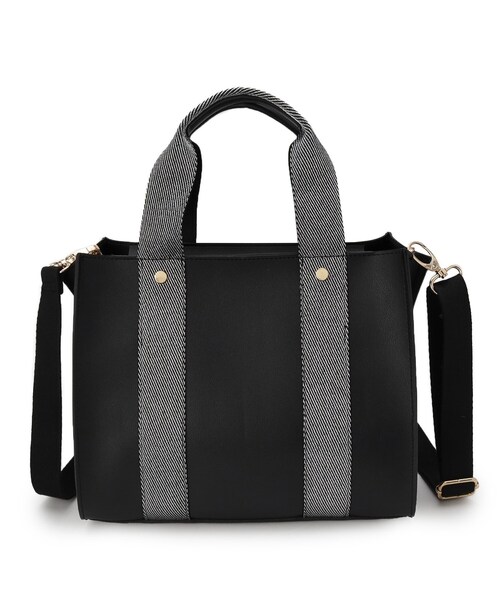 grove(グローブ)の「テープハンドルスクエア2WAYトート(トートバッグ・レディース・ナチュラル/ライトベージュ/ブラック・00)」の12枚目の写真