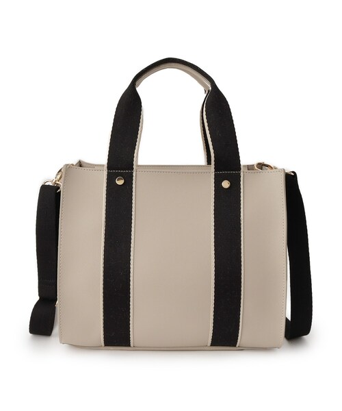 grove(グローブ)の「テープハンドルスクエア2WAYトート(トートバッグ・レディース・ナチュラル/ライトベージュ/ブラック・00)」の15枚目の写真