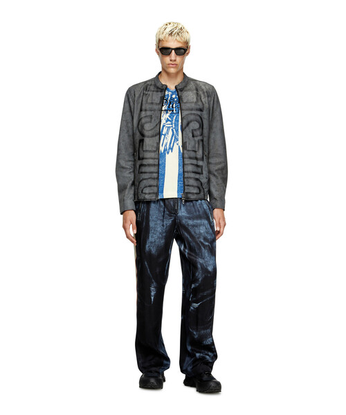 DIESEL（ディーゼル）の「メンズ レザージャケット L-EVERT-A（ライダースジャケット・メンズ・グレー・44/48/46/50/52）」の4枚目の写真