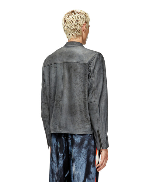 DIESEL（ディーゼル）の「メンズ レザージャケット L-EVERT-A（ライダースジャケット・メンズ・グレー・44/48/46/50/52）」の2枚目の写真