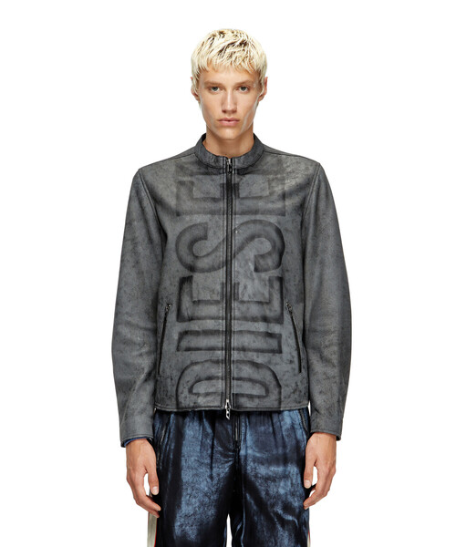 DIESEL（ディーゼル）の「メンズ レザージャケット L-EVERT-A（ライダースジャケット・メンズ・グレー・44/48/46/50/52）」の6枚目の写真