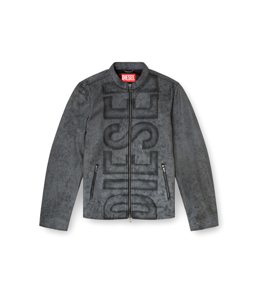 DIESEL（ディーゼル）の「メンズ レザージャケット L-EVERT-A（ライダースジャケット・メンズ・グレー・44/48/46/50/52）」の5枚目の写真