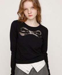 RIBBON LACE TOPS リボン レース トップス 秋服 冬服