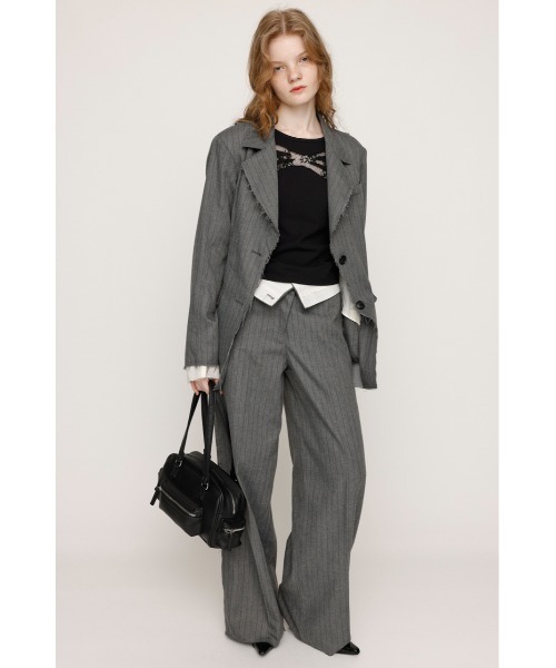SLY(スライ)の「RIBBON LACE TOPS リボン レース トップス 秋服 冬服(Tシャツ/カットソー・レディース・ネイビー/ライトピンク/ブラック・FREE)」の4枚目の写真