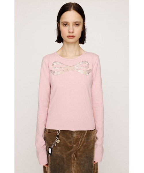 SLY(スライ)の「RIBBON LACE TOPS リボン レース トップス 秋服 冬服(Tシャツ/カットソー・レディース・ネイビー/ライトピンク/ブラック・FREE)」の12枚目の写真