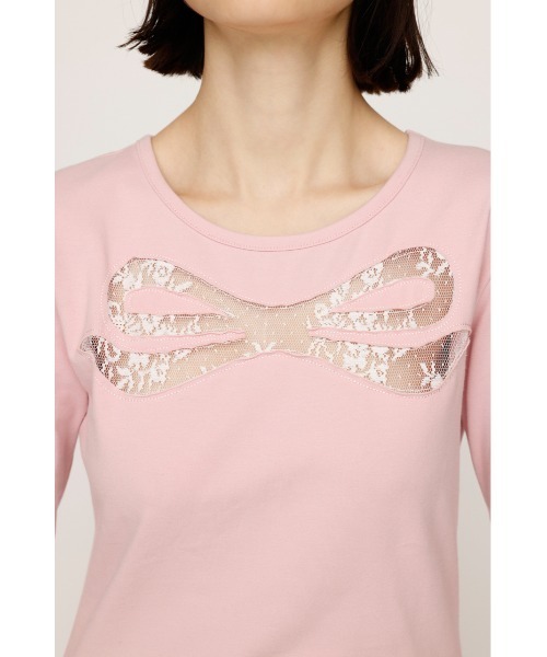 SLY(スライ)の「RIBBON LACE TOPS リボン レース トップス 秋服 冬服(Tシャツ/カットソー・レディース・ネイビー/ライトピンク/ブラック・FREE)」の15枚目の写真