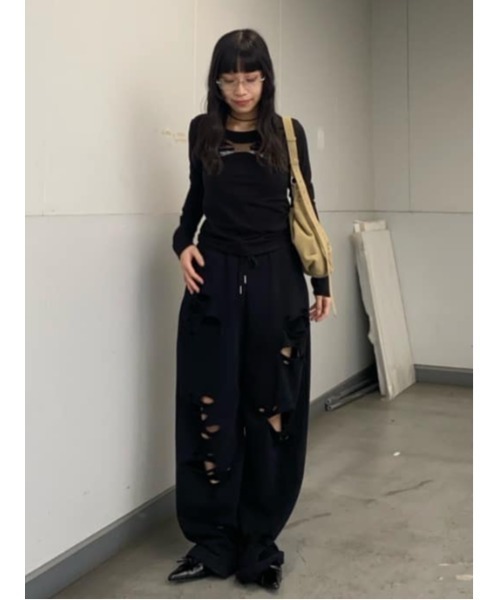 SLY(スライ)の「RIBBON LACE TOPS リボン レース トップス 秋服 冬服(Tシャツ/カットソー・レディース・ネイビー/ライトピンク/ブラック・FREE)」の22枚目の写真