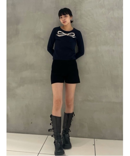 SLY(スライ)の「RIBBON LACE TOPS リボン レース トップス 秋服 冬服(Tシャツ/カットソー・レディース・ネイビー/ライトピンク/ブラック・FREE)」の19枚目の写真