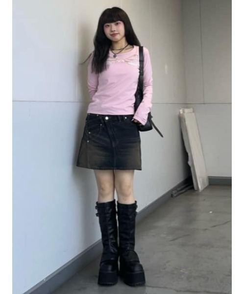 SLY(スライ)の「RIBBON LACE TOPS リボン レース トップス 秋服 冬服(Tシャツ/カットソー・レディース・ネイビー/ライトピンク/ブラック・FREE)」の18枚目の写真