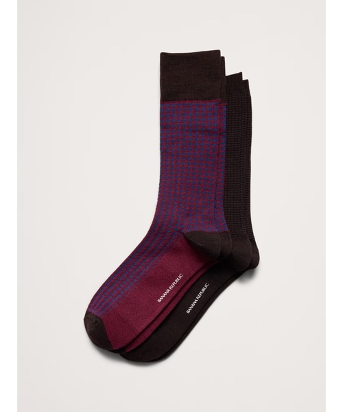 Banana Republic(バナナリパブリック)の「ブリーズ メリノ ソックス (2足組)(ソックス/靴下・メンズ・ワイン・ONE SIZE)」の1枚目の写真