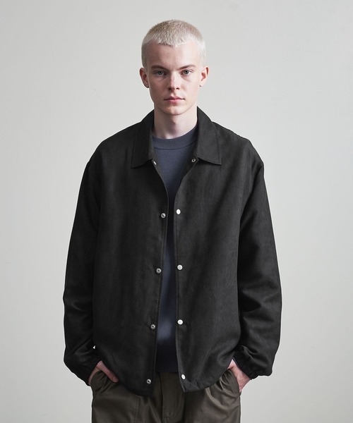 セール】【マルチサイズ】 フェイクスエード コーチジャケット