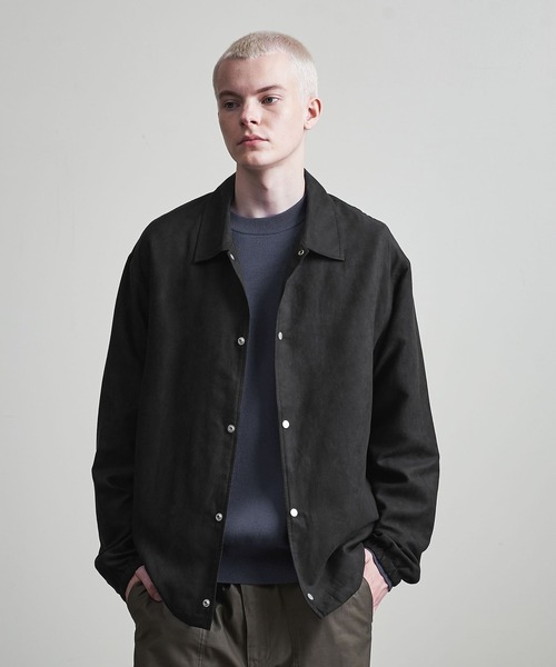 セール】【マルチサイズ】 フェイクスエード コーチジャケット