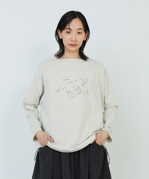 ADIEU TRISTESSE(アデュートリステス)の「星座プリントロングスリーブTシャツ(Tシャツ/カットソー・レディース・ベージュ/ネイビー/オフホワイト・FREE)」の1枚目の写真