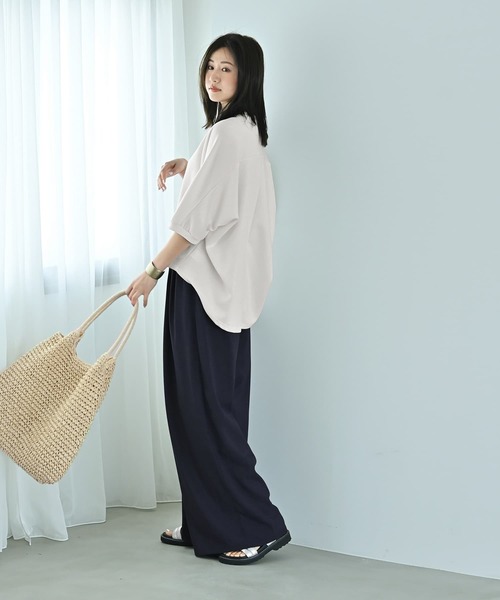 STYLE DELI（スタイルデリ）の「【Kana Oyama×BLK001】セットアップパンツ（スラックス・レディース・ブルーグリーン/ネイビー/ブラック・FREE）」の9枚目の写真