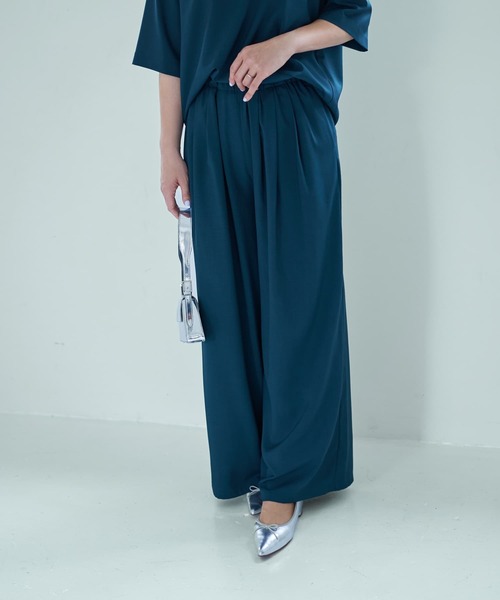 STYLE DELI（スタイルデリ）の「【Kana Oyama×BLK001】セットアップパンツ（スラックス・レディース・ブルーグリーン/ネイビー/ブラック・FREE）」の10枚目の写真