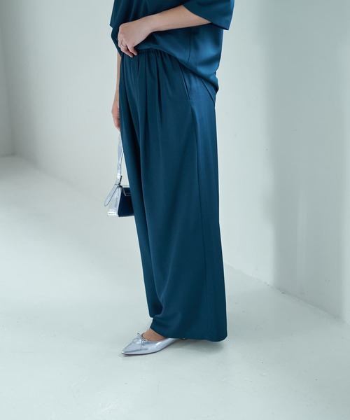 STYLE DELI（スタイルデリ）の「【Kana Oyama×BLK001】セットアップパンツ（スラックス・レディース・ブルーグリーン/ネイビー/ブラック・FREE）」の11枚目の写真