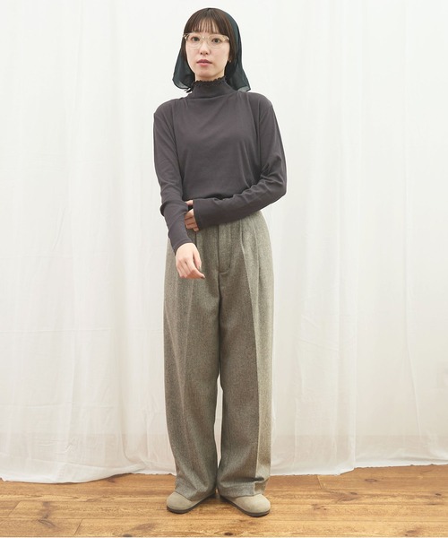 fig Ｌondon（フィグロンドン）の「_MELLOW double turtle（Tシャツ/カットソー・レディース・ピンク/ダークブラウン/ホワイト・FREE）」の4枚目の写真