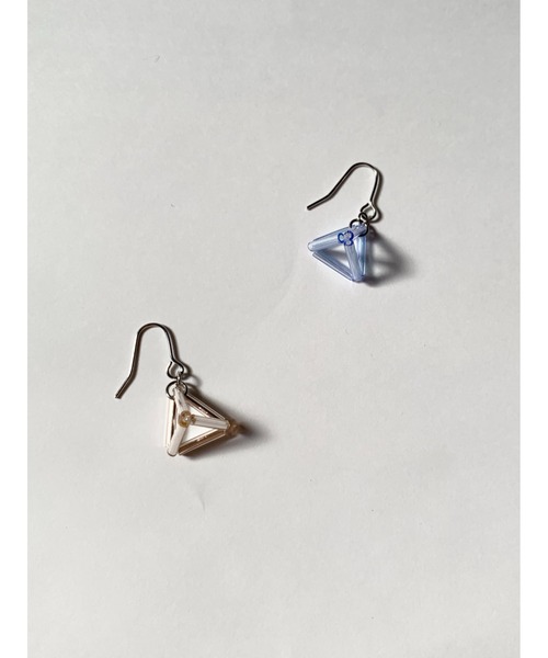 ダイスマリボン　風　ピアス TOMEI LAB】ヒンメリ風 正四面体 ピアス(MA)（ピアス（両耳用