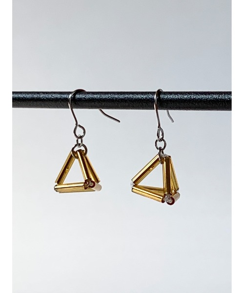 tone(トーン)の「【TOMEI LAB】ヒンメリ風 正四面体 ピアス(MA)(ピアス(両耳用)・レディース・ゴールド/ライトブルー/ピンクゴールド/ライトグリーン・FREE)」の19枚目の写真