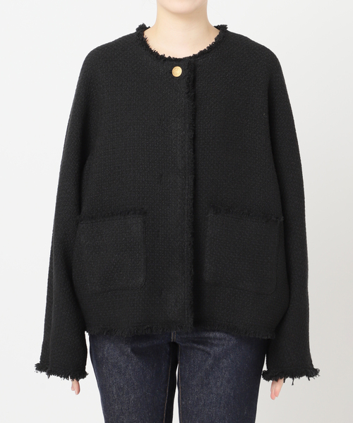 追加2》GIOLICATWEED ドルマンジャケット（ノーカラージャケット