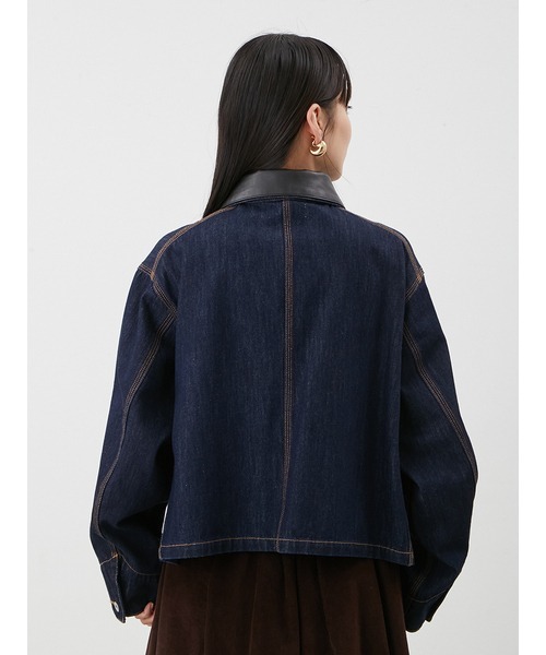Mila Owen（ミラオーウェン）の「ショート丈デニムカバオール（デニムジャケット・レディース・インディゴブルー/グレー・F）」の11枚目の写真