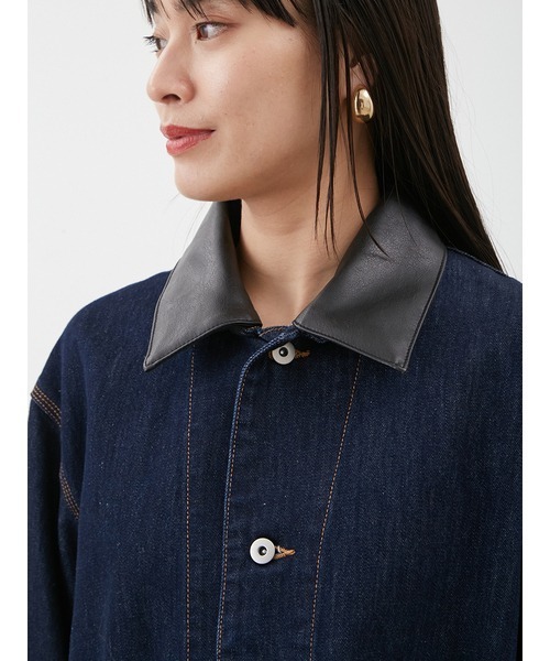 Mila Owen（ミラオーウェン）の「ショート丈デニムカバオール（デニムジャケット・レディース・インディゴブルー/グレー・F）」の12枚目の写真