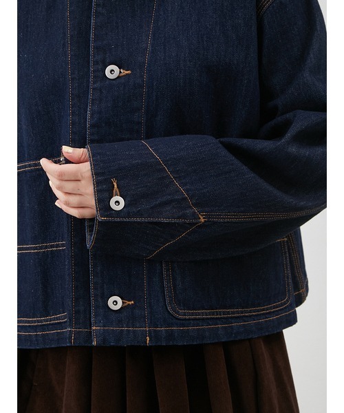 Mila Owen（ミラオーウェン）の「ショート丈デニムカバオール（デニムジャケット・レディース・インディゴブルー/グレー・F）」の14枚目の写真