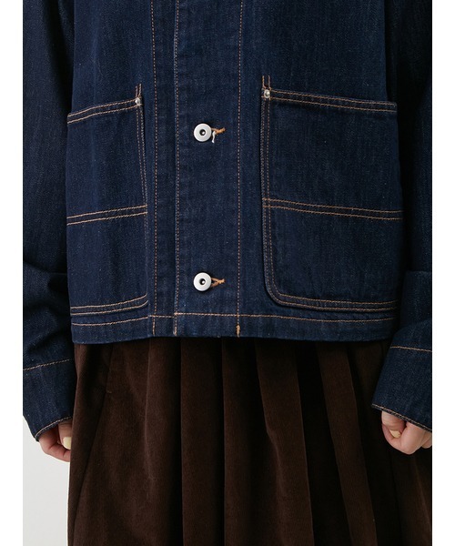 Mila Owen（ミラオーウェン）の「ショート丈デニムカバオール（デニムジャケット・レディース・インディゴブルー/グレー・F）」の16枚目の写真