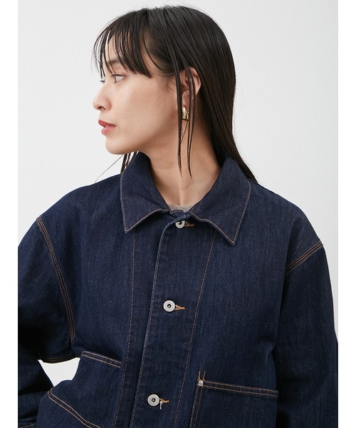 Mila Owen（ミラオーウェン）の「ショート丈デニムカバオール（デニムジャケット・レディース・インディゴブルー/グレー・F）」の7枚目の写真