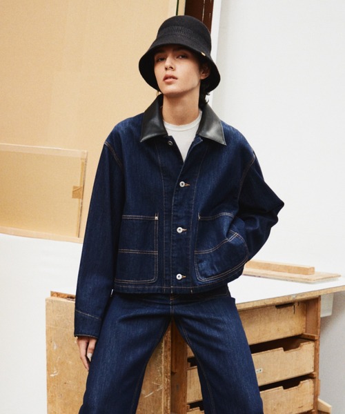Mila Owen（ミラオーウェン）の「ショート丈デニムカバオール（デニムジャケット・レディース・インディゴブルー/グレー・F）」の18枚目の写真