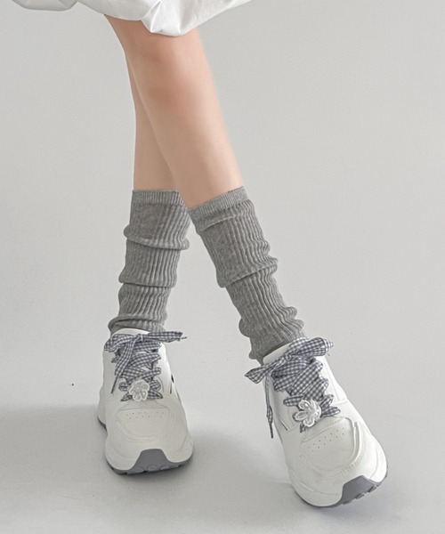 軽量厚底 チャーム付 ギンガムチェック紐 スニーカー 5432（スニーカー