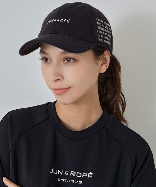 JUN&ROPE'（ジュンアンドロペ）の「ロゴ入りストレッチポンチキャップ（キャップ・レディース・ブラック/ホワイト/ネイビー・FREE）」の5枚目の写真