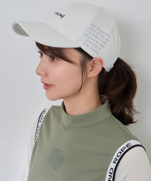 JUN&ROPE'（ジュンアンドロペ）の「ロゴ入りストレッチポンチキャップ（キャップ・レディース・ブラック/ホワイト/ネイビー・FREE）」の4枚目の写真