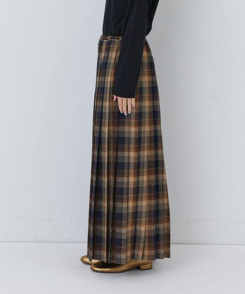 conges payes ADIEU TRISTESSE（コンジェ ペイエ アデュートリステス）の「プリーツスカート（スカート・レディース・ブラウン/チェック・38）」の3枚目の写真