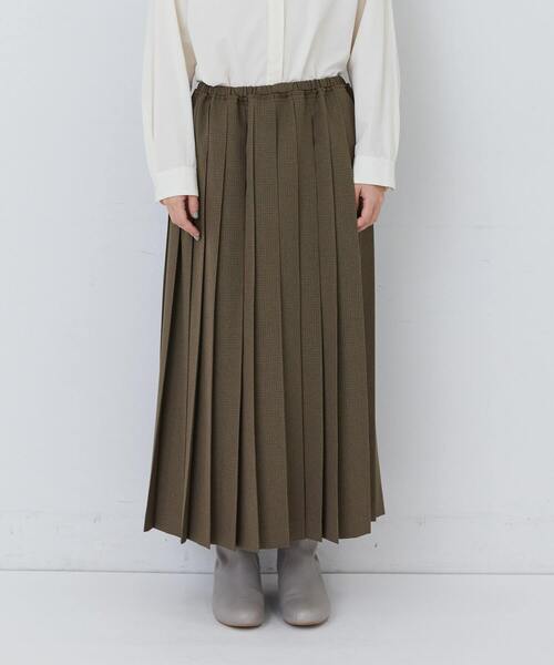 conges payes ADIEU TRISTESSE（コンジェ ペイエ アデュートリステス）の「プリーツスカート（スカート・レディース・ブラウン/チェック・38）」の10枚目の写真