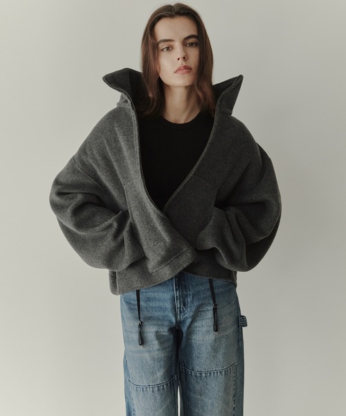 セール】ジップアップダブルフェイスブルゾン / Zip-Up Double-Face