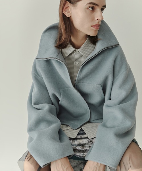 セール】ジップアップダブルフェイスブルゾン / Zip-Up Double-Face