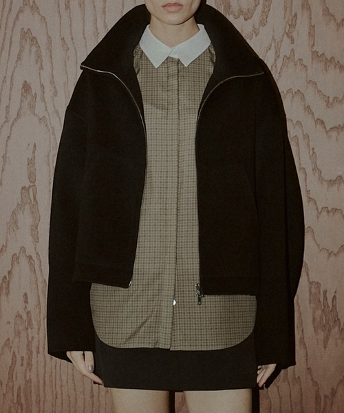 セール】ジップアップダブルフェイスブルゾン / Zip-Up Double-Face