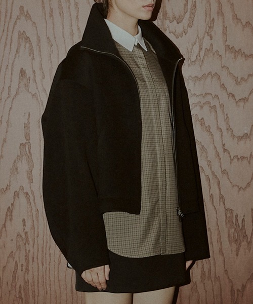 セール】ジップアップダブルフェイスブルゾン / Zip-Up Double-Face